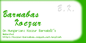 barnabas koczur business card